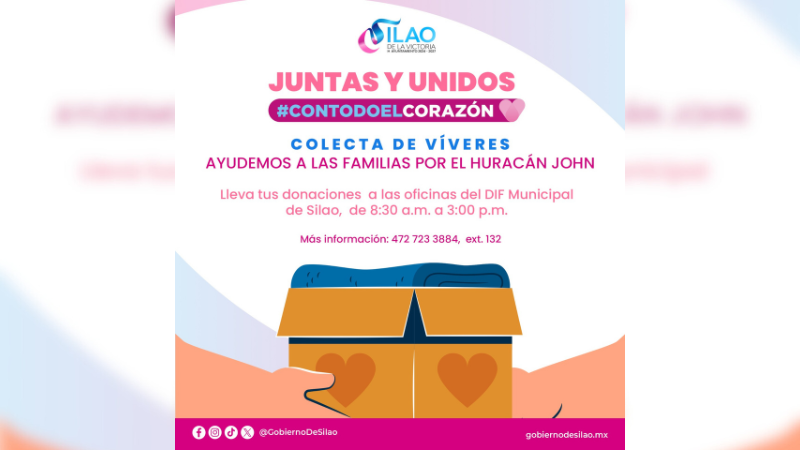 Organiza DIF Municipal colecta de víveres para ayudar a gente afectada por el huracán John