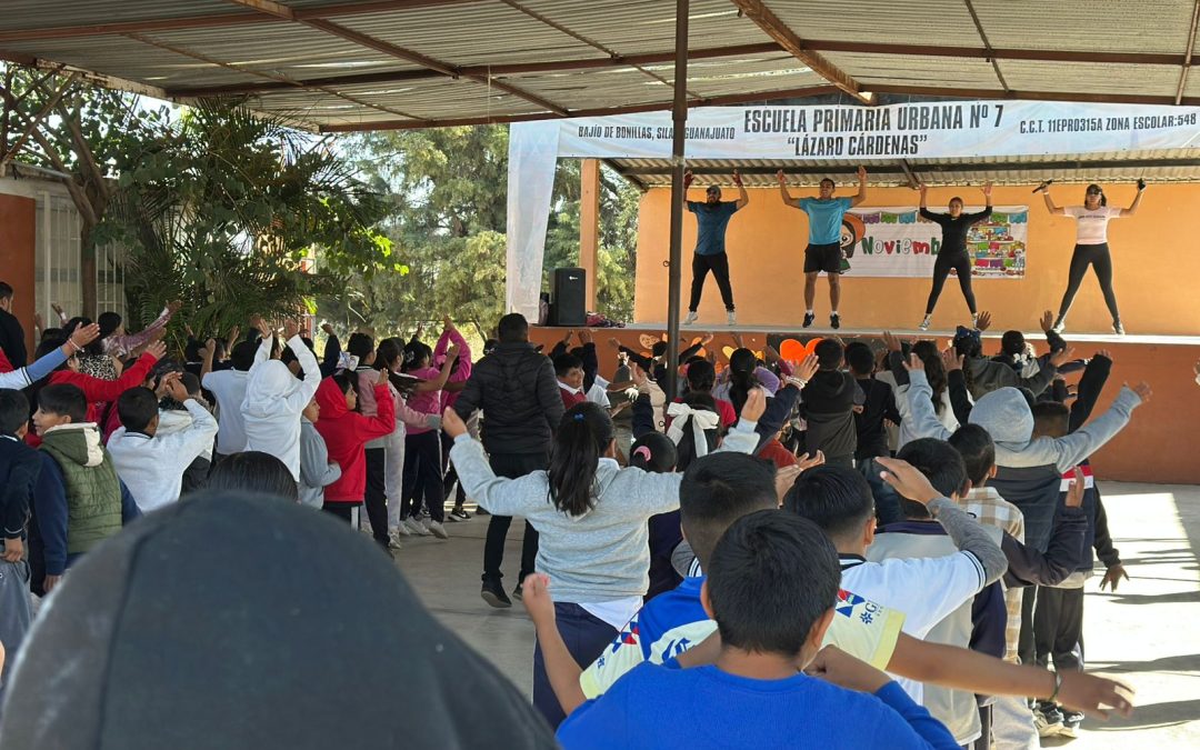 Llevan activación física a la escuela primaria de Bajío de Bonillas