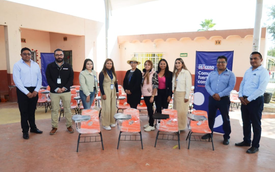 Se compromete DEACERO con la educación: dona 210 pupitres a la escuela primaria de Refugio de los Sauces