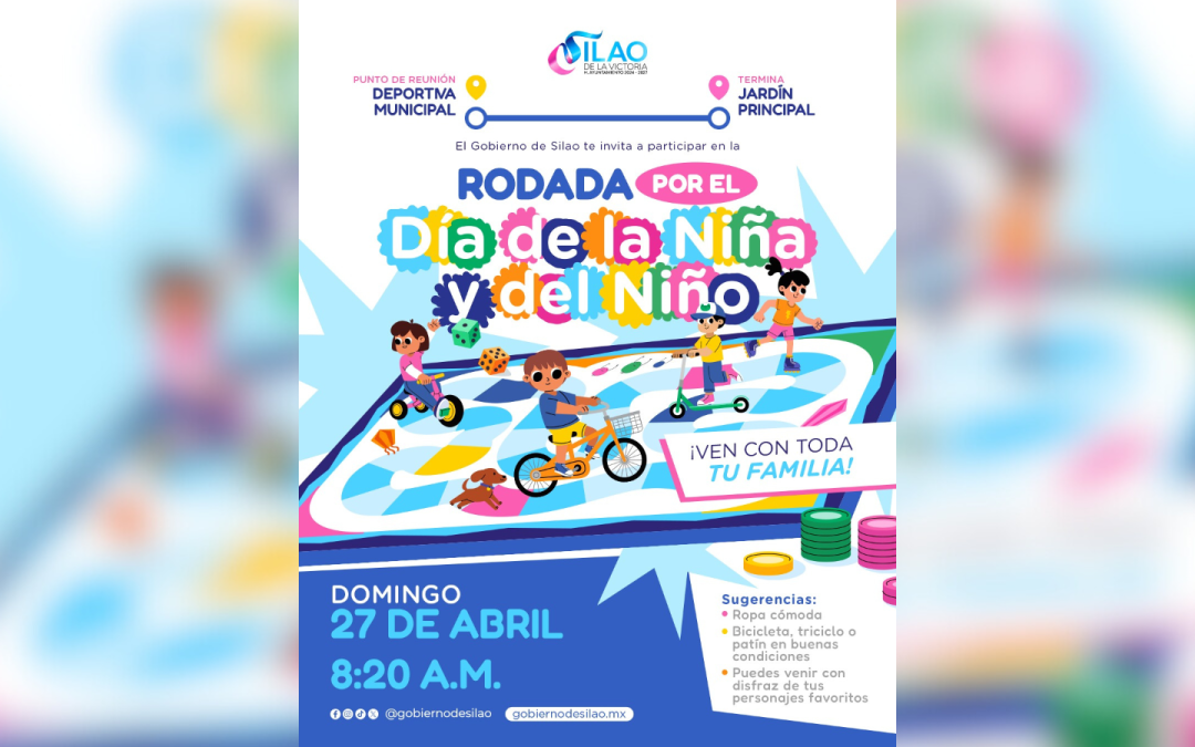 Realizarán rodada del Día de la Niña y del Niño este domingo 27 de abril