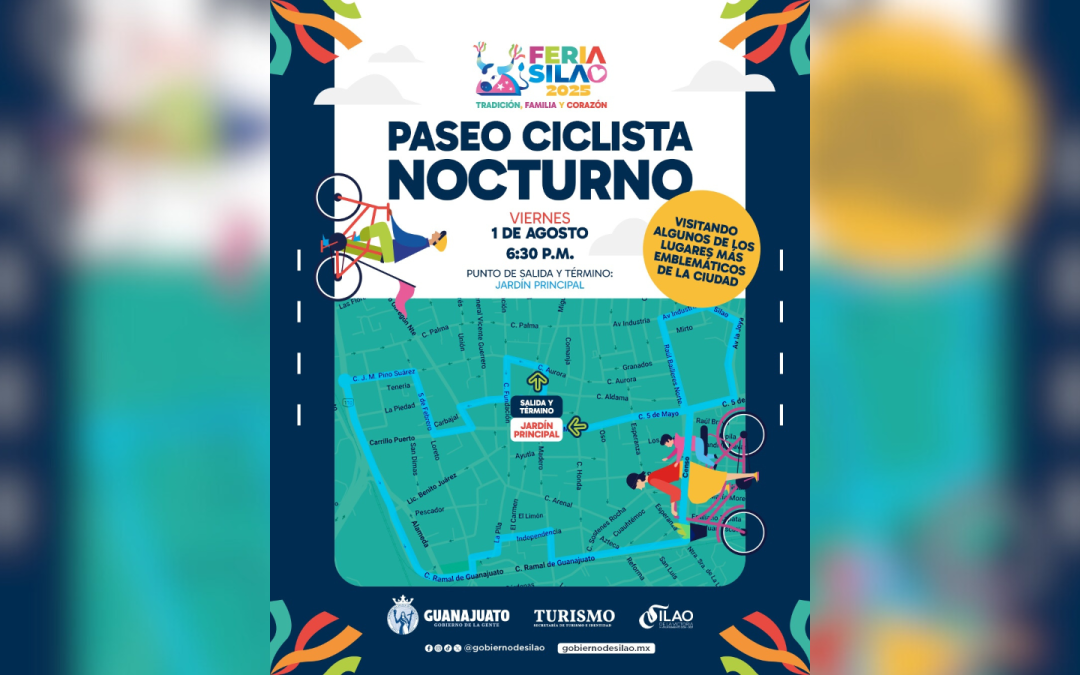 Invitan al paseo ciclista nocturno de Feria; será este viernes 1 de agosto