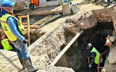 Invierte SAPAS 5.4 millones de pesos en la rehabilitación del colector sanitario del tramo Industria Baillères de la calle Lucero